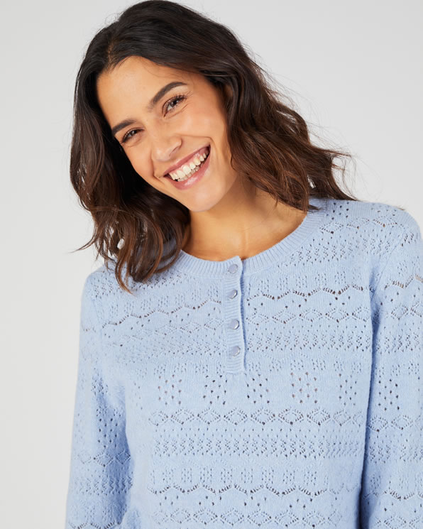 Trui van opengewerkt tricot Thermolactyl