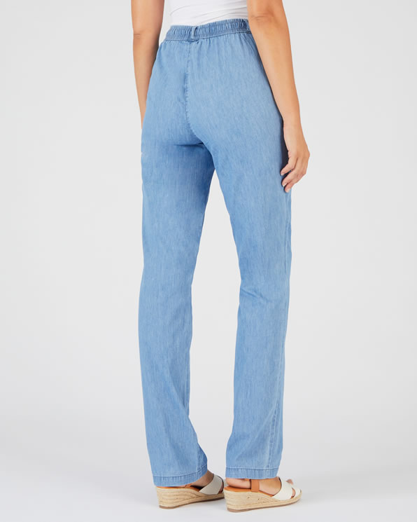Pantalon tissu chambray