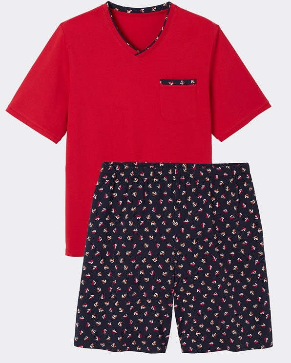 Pyjamashort van puur gekamd katoen