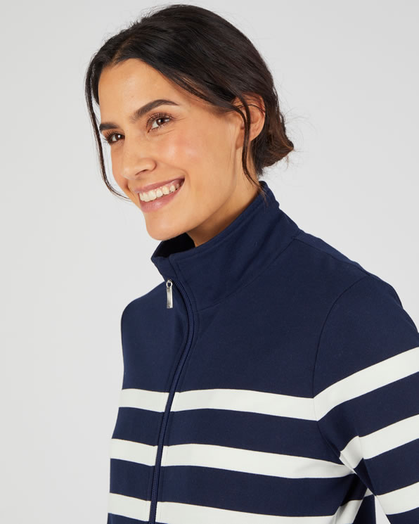 Casual gestreept fleece jack