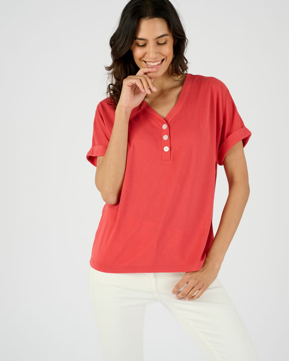 Climatyl vloeiende top, effen of tropische stijl