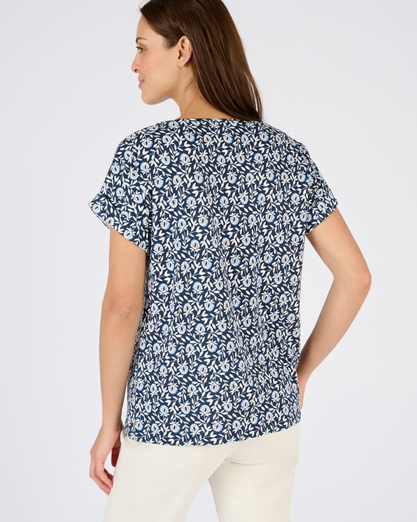 T-shirt met gevlamde botanische print