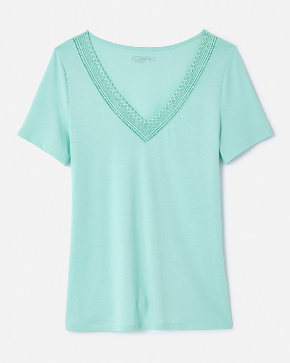 Climatyl T-shirt met kanten kraag