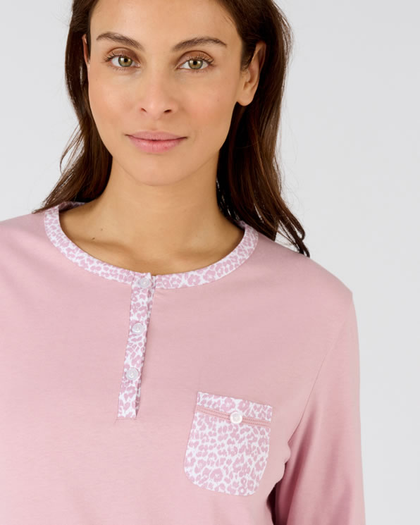 Pyjama van puur gekamd katoen, lange mouwen