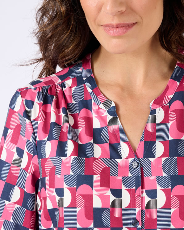 Overhemdblouse van warm tricot