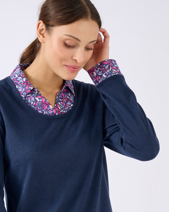T-shirt effet 2 en 1 maille chaude