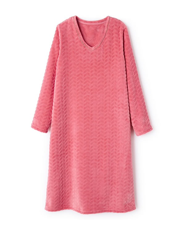 Thermolactyl nachthemd van tricot met reliëf