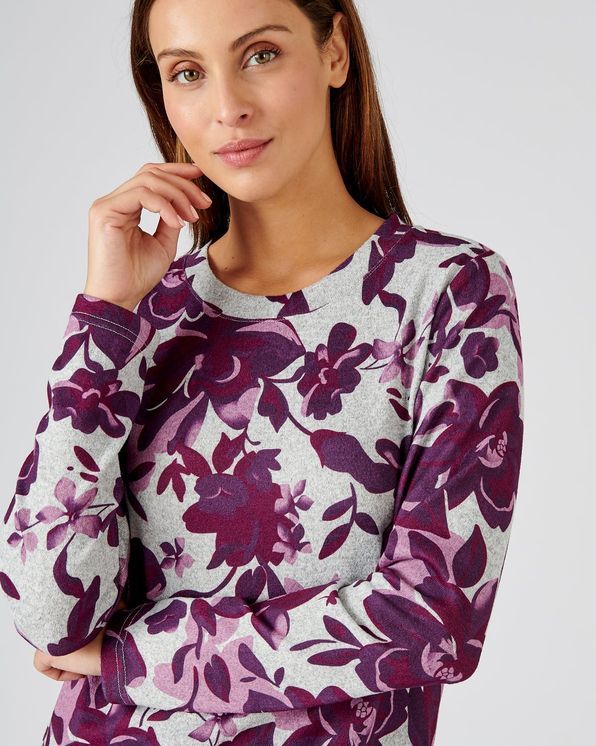 Warm T-shirt in geruwd tricot