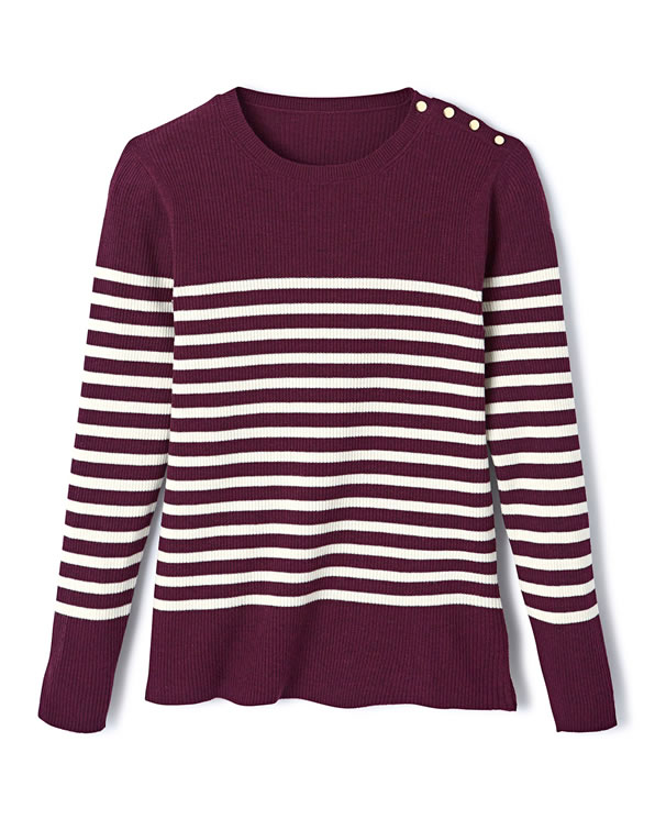 Pull côtelé uni ou rayé Thermolactyl