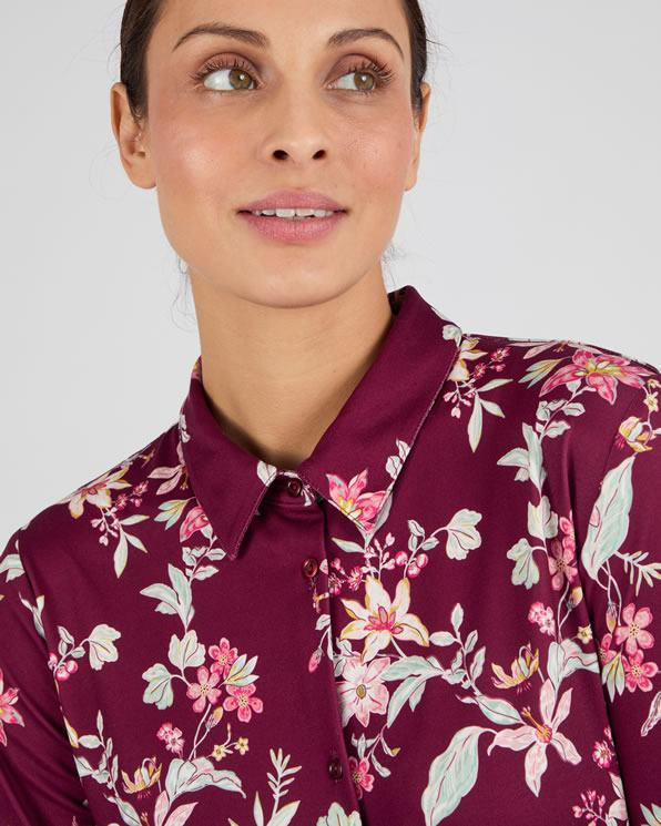 Overhemdblouse van warm tricot