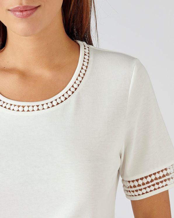 T-shirt détails macramé pur coton