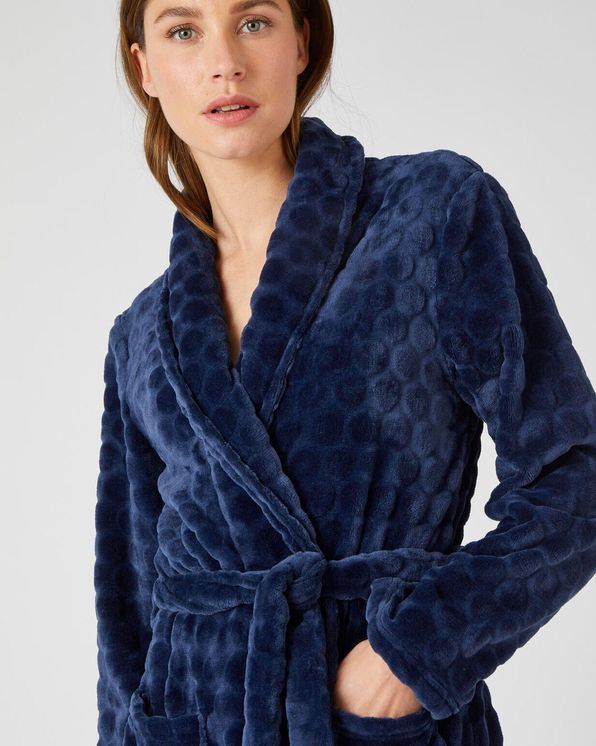 Robe de chambre maille reliéfée géométrique