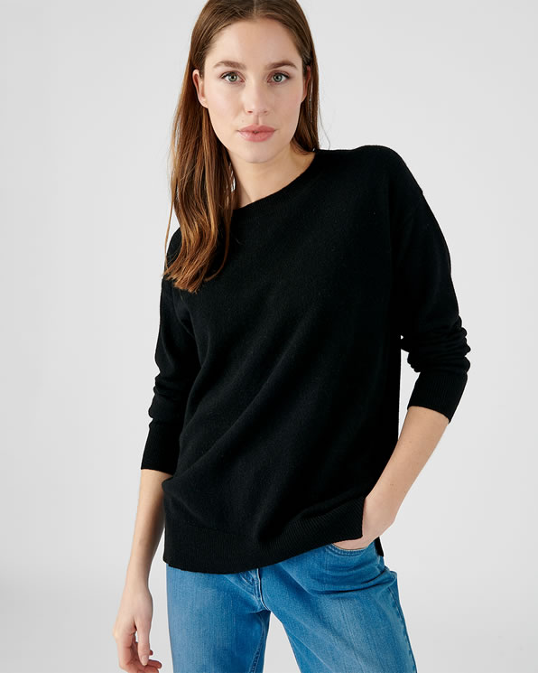 Pull col rond pur cachemire