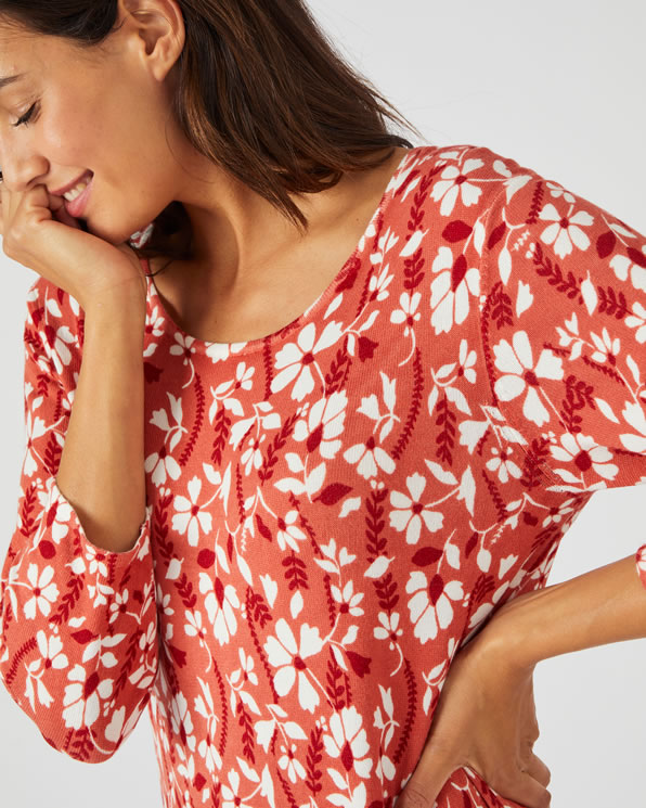Pull maille fine manches 3/4