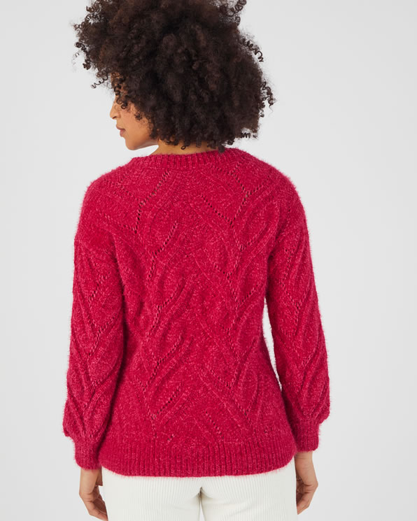 Pull maille poilue et fantaisie