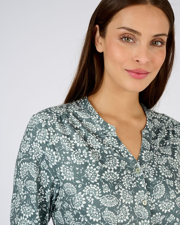 Chemisier maille chaude fleuri