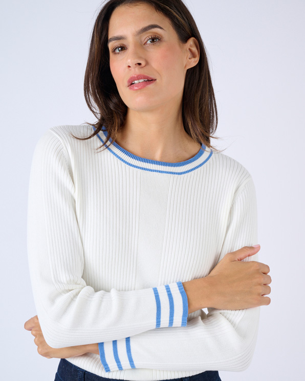 Trui platte rib fantasie
