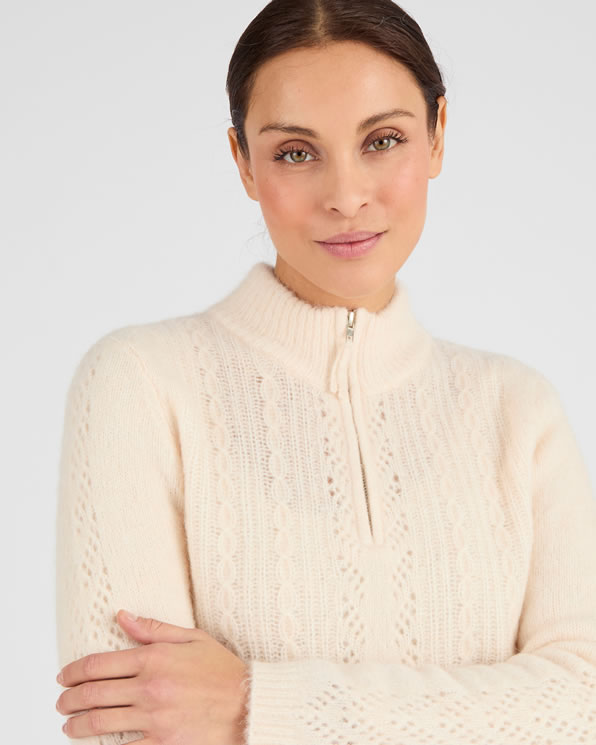 Pull col zippé mélange alpaga