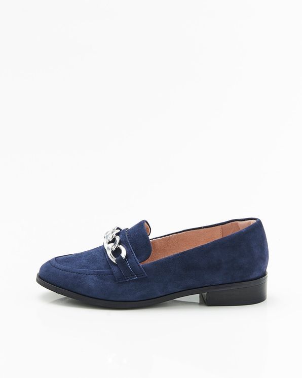 Mocassins croûte de cuir chèvre à boucle