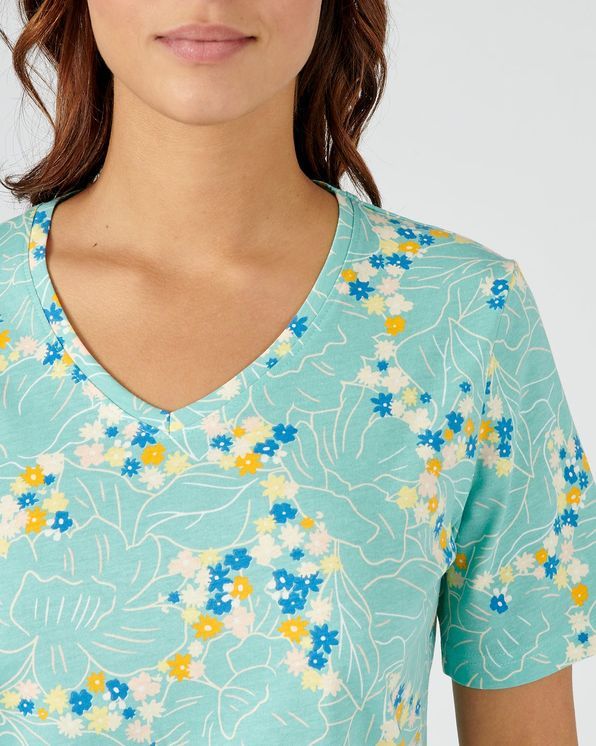 Gebloemd T-shirt in zuiver katoen