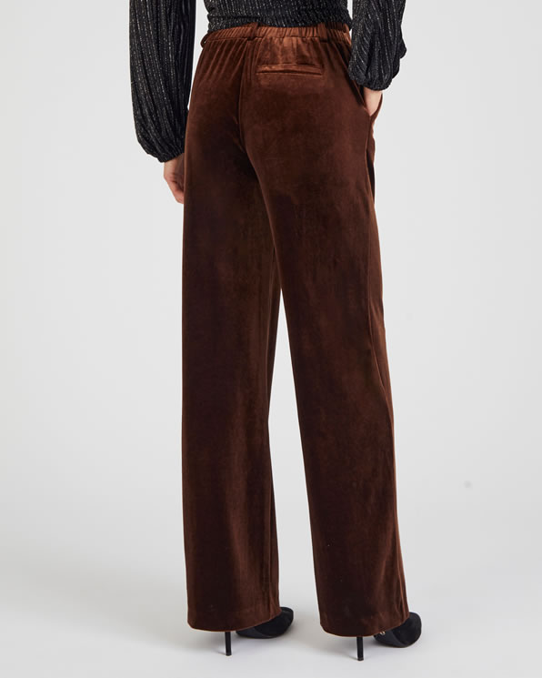 Wijde broek in velours met stretch