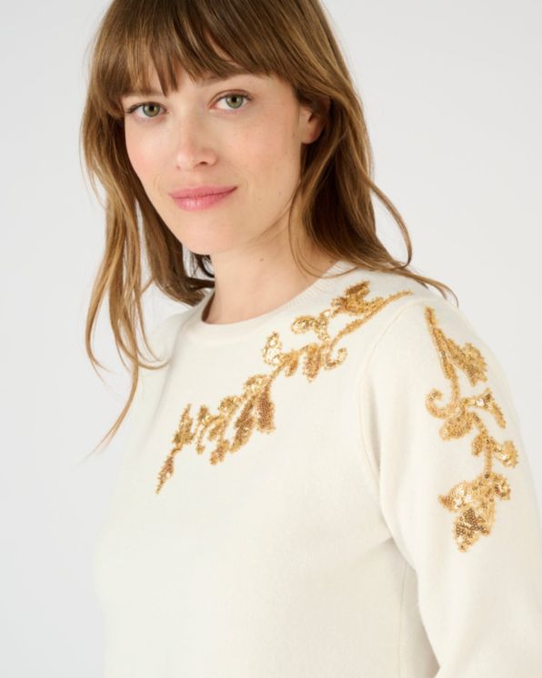 Pull sequins et perles fantaisie Thermolactyl