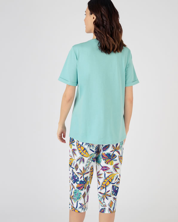 T-shirt pyjama Mix & match, jersey in zuiver kamkatoen