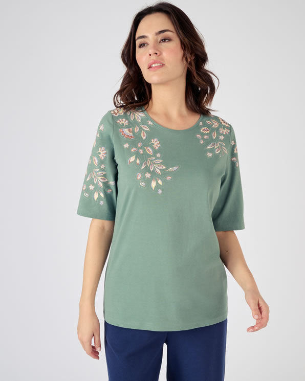 T-shirt pur coton imprimé floral