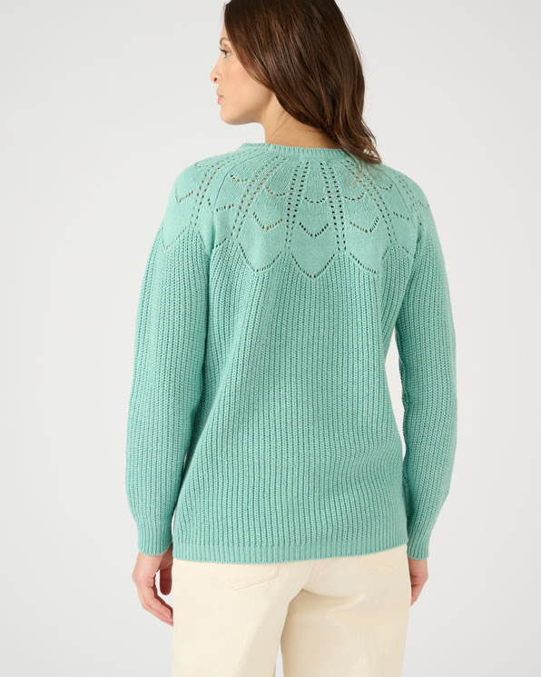 Pull in ajourtricot, katoenmix