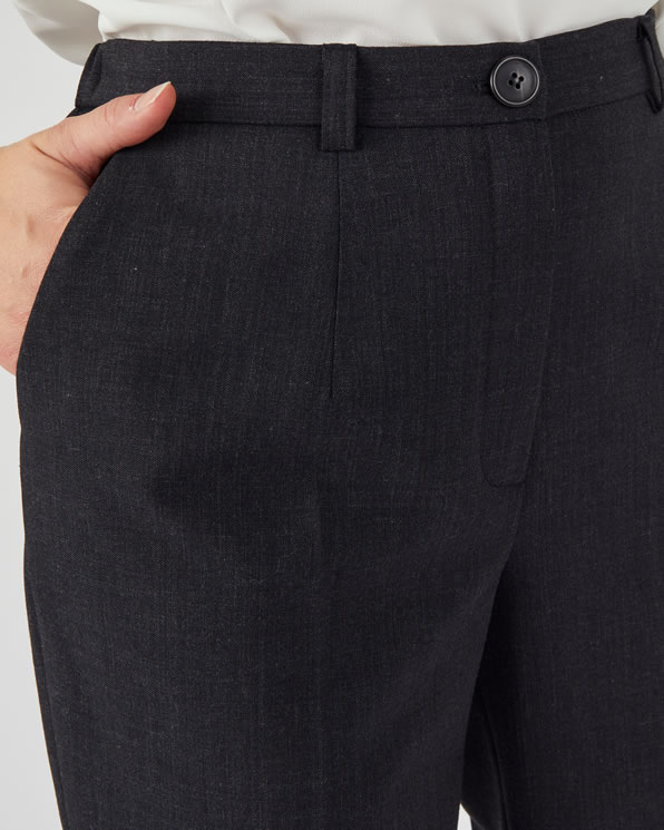 Pantalon large mélange laine bi-stretch