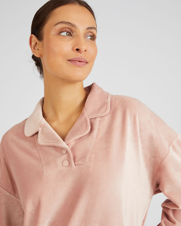 Loungewear set ribfluweel Thermolactyl