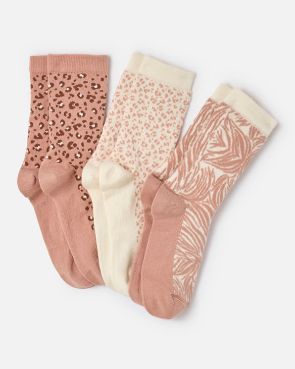 Lot de 3 paires de mi-chaussettes maille jacquard mélange laine
