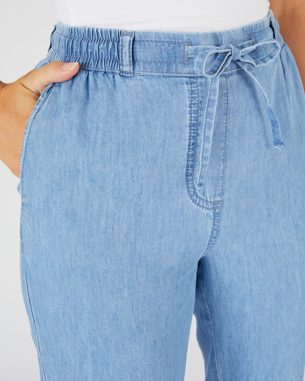 Pantalon tissu chambray