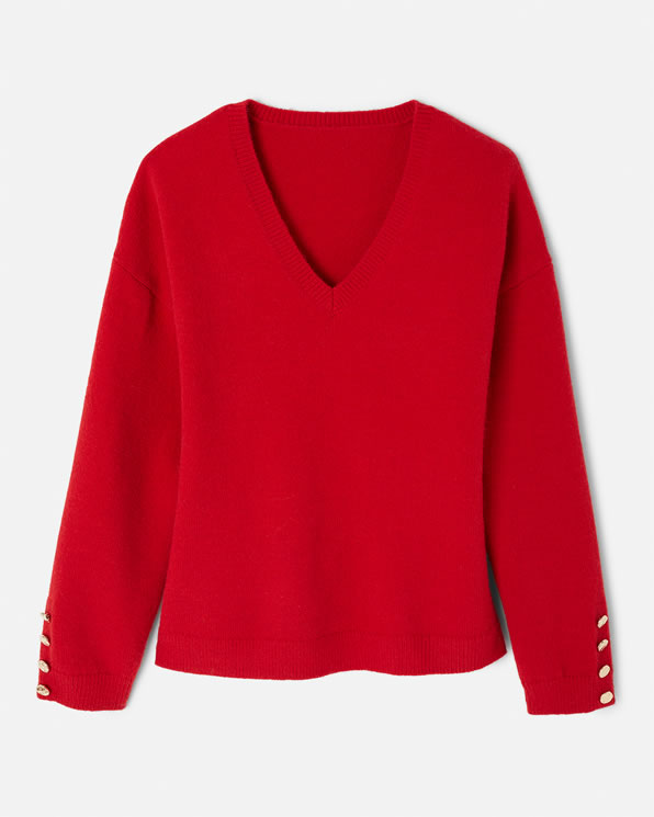 Pull à boutons uni ou imprimé animalier