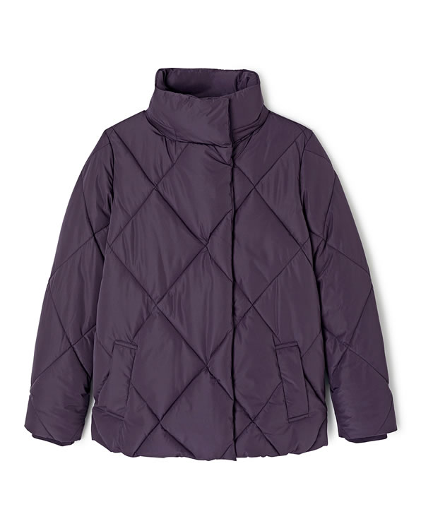 Thermolactyl parka met asymmetrische sluiting