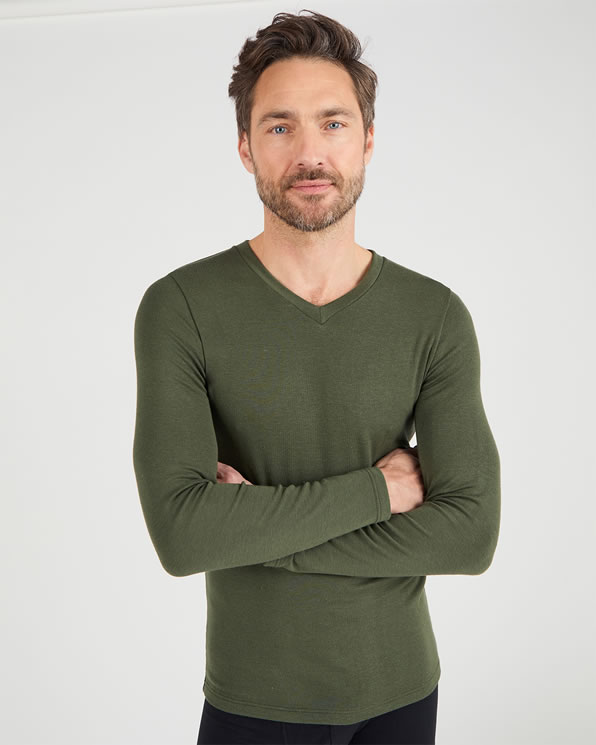 T-shirt lange mouwen, V-hals Thermolactyl Sensitive