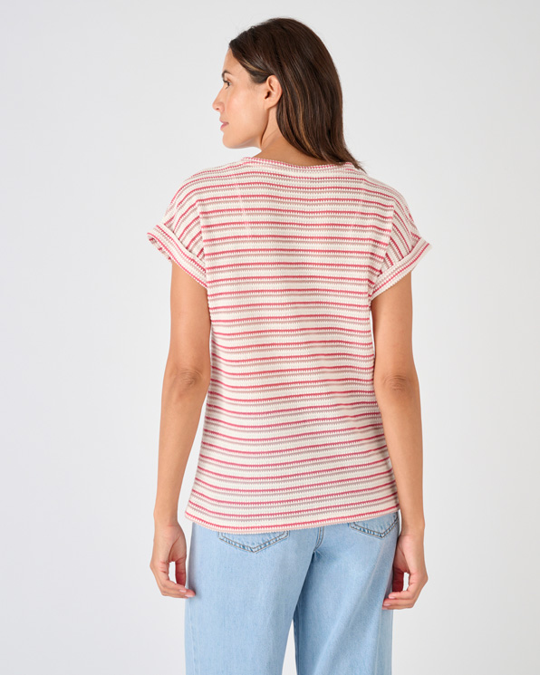 T-shirt maille jacquard rayée