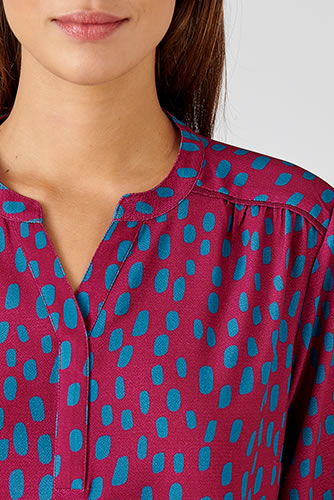 Blouse stretch imprimé taches