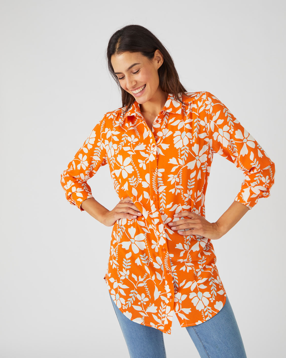 Maxi-hemd met print