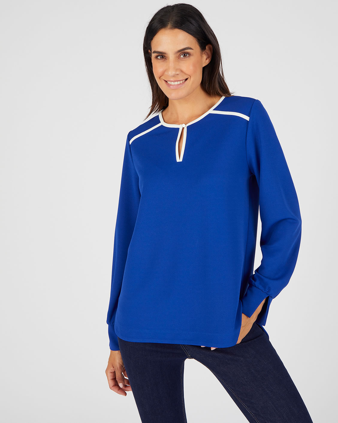 Tuniek van crêpe tricot met stretch