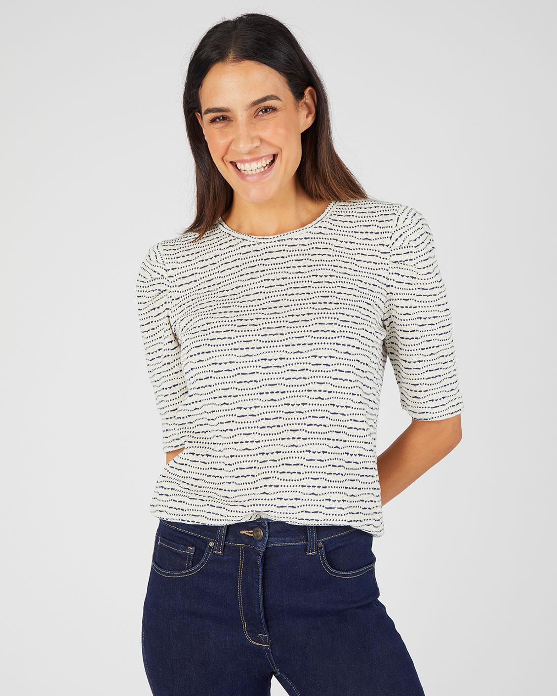 T-shirt met strepen van tricot