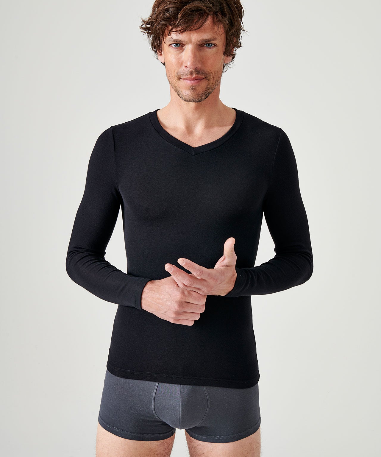 T-shirt lange mouwen, V-hals Thermolactyl® Sensitive