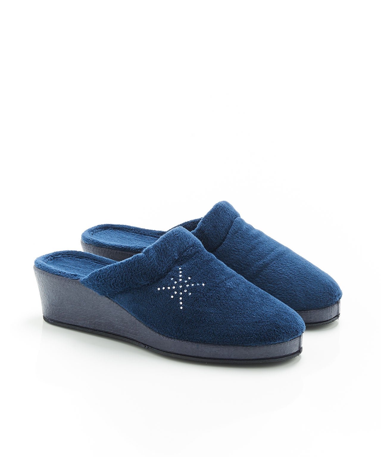 Mules velours strassé