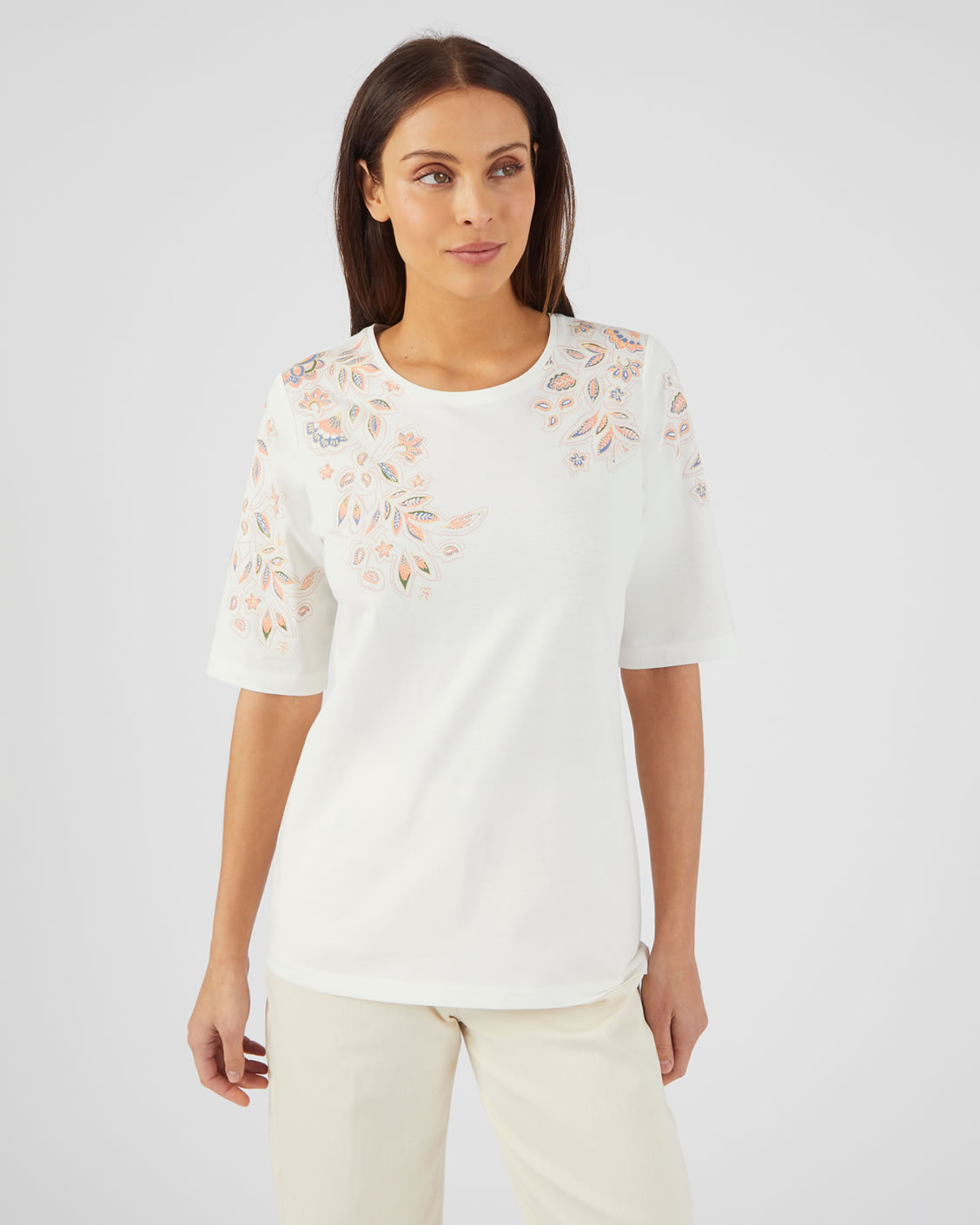 Gebloemd t shirt dames 2025