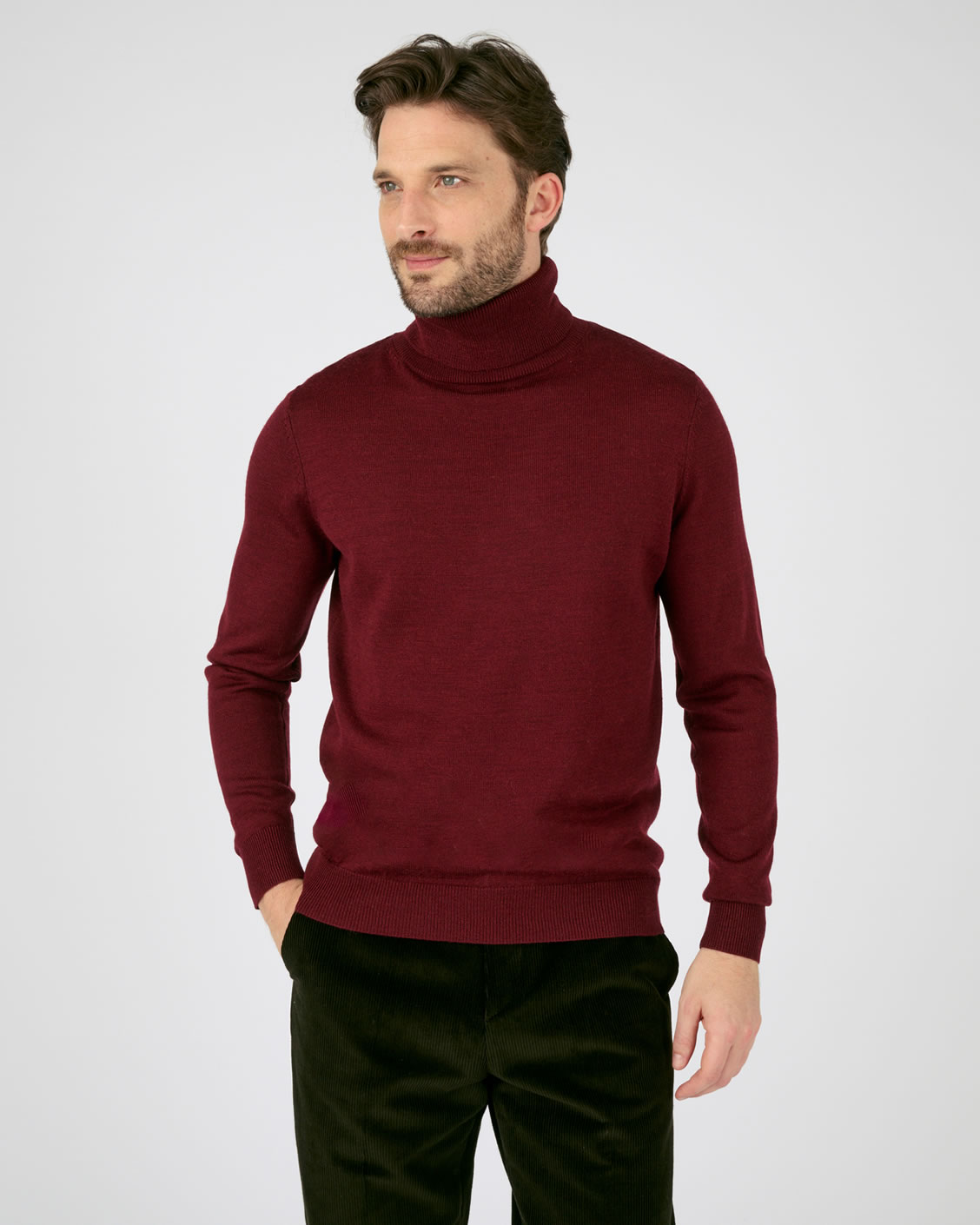 Pull col roulé maille jersey laine mélangée Thermolactyl