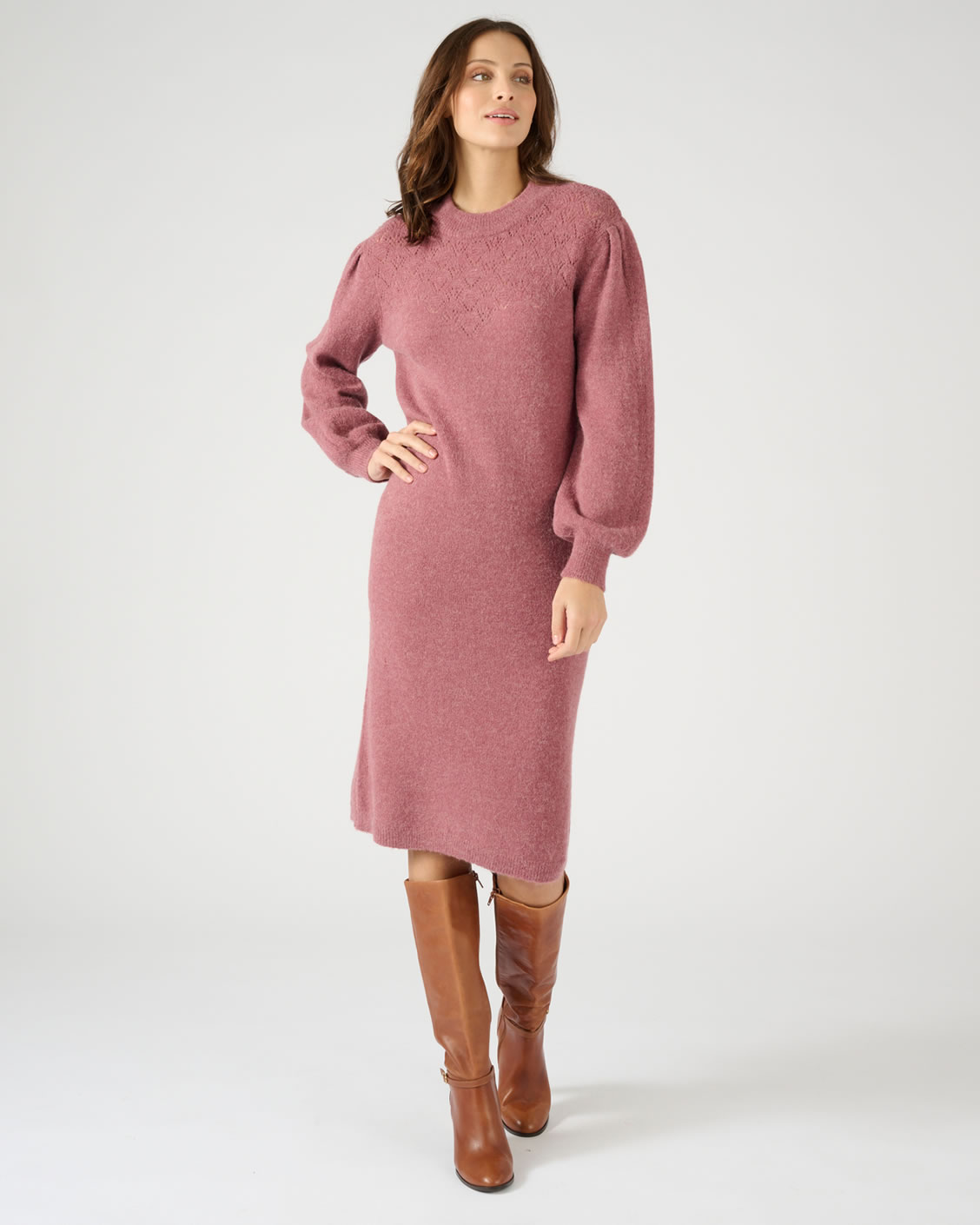 Robe pull col cheminée 2025