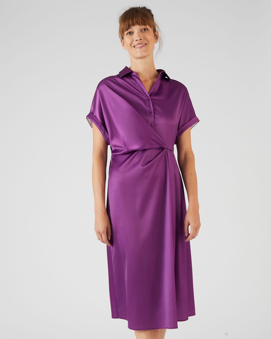Robe tissu crepe stretch drapee Robes Damart Belgique