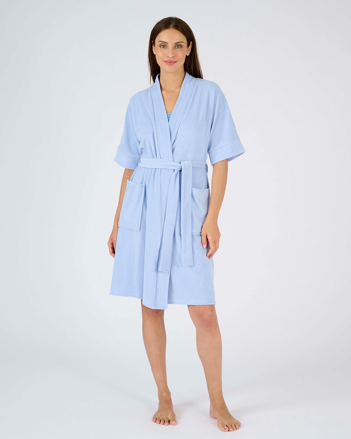 Kimono-achtige kamerjas, bouclébreisel