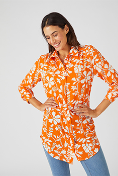Maxi-hemd met print