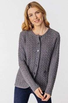 Cardigan lambswool mélangée torsadée